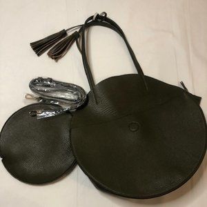 Remi Reid Green Leather Purse with Small Crossbody